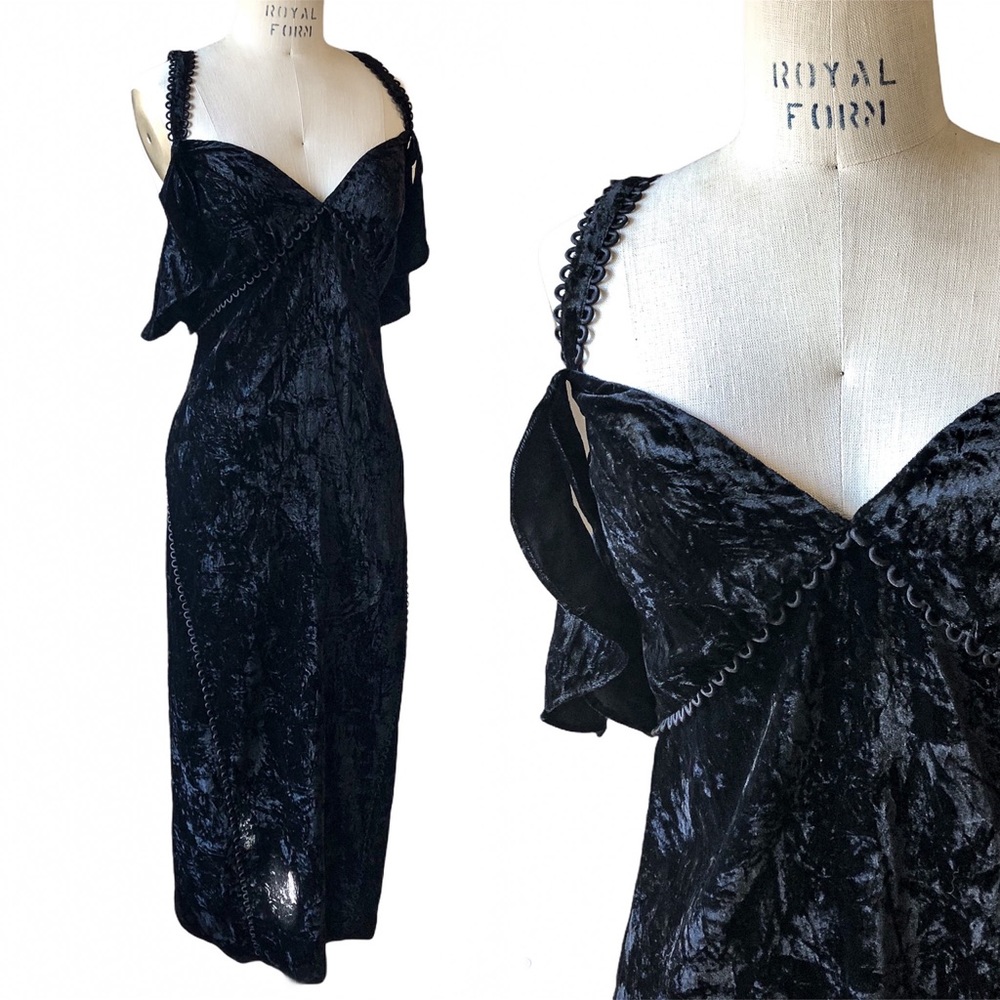 Rachel Zoe Kinsley Dress Off Shoulder Black Velvet